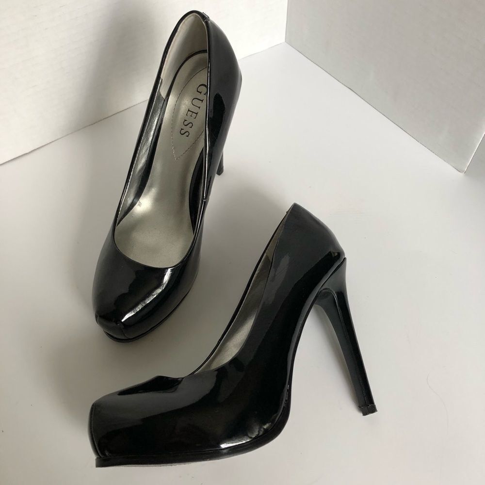 Guess Black Patent Leather 5 Inch Heels, Size 6.5M - Picture 4 of 8